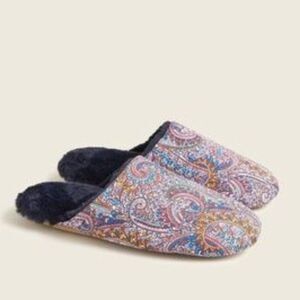 J. Crew Paisley Scuff Slippers NWT